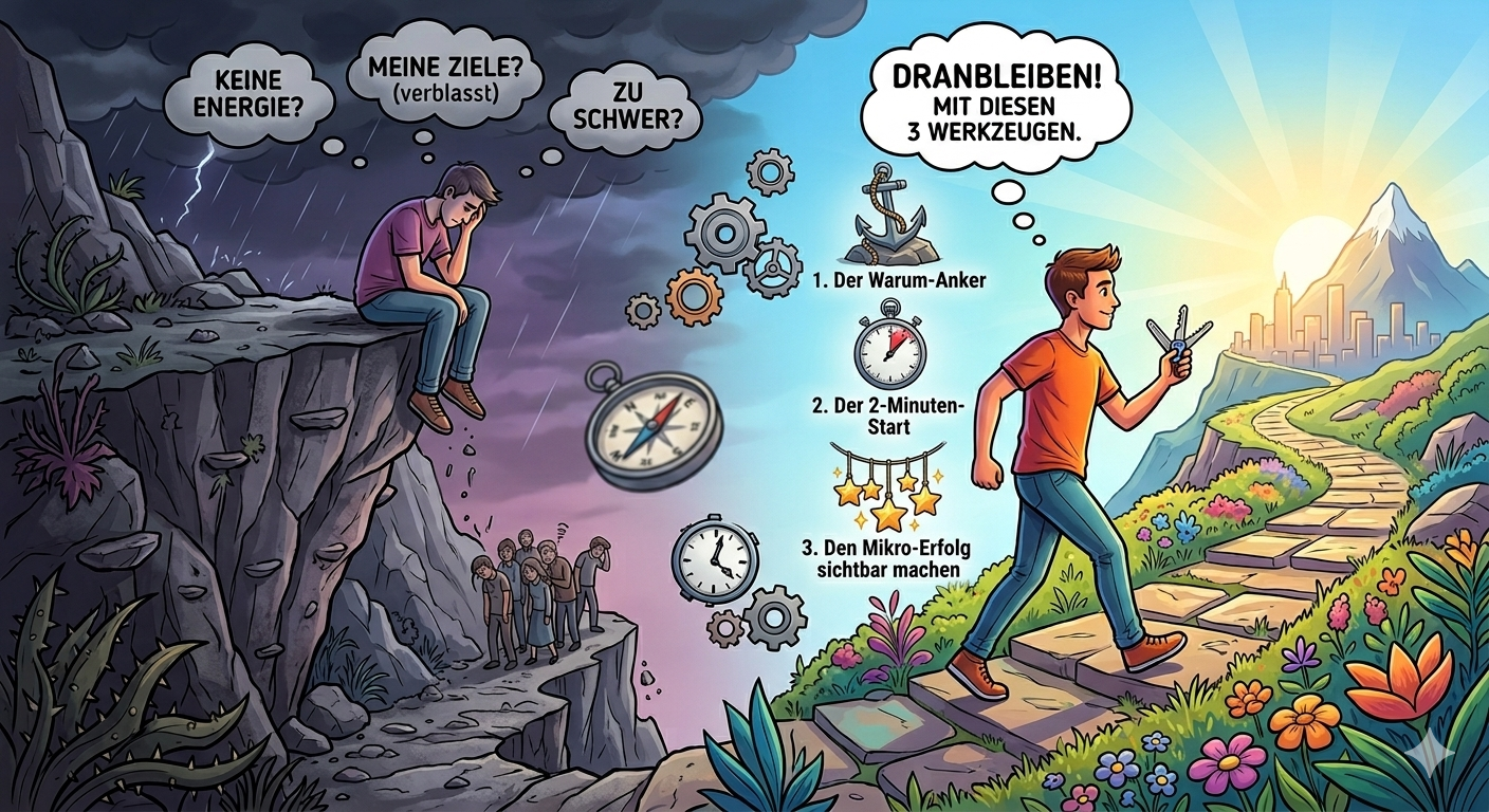 Keine Motivation? 3 Werkzeuge, die dir helfen, an deinen Zielen dranzubleiben
