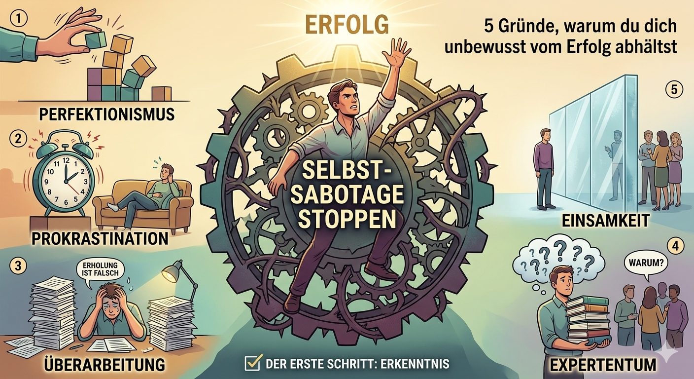 Selbstsabotage stoppen: 5 Gründe, warum du dich unbewusst vom Erfolg abhältst